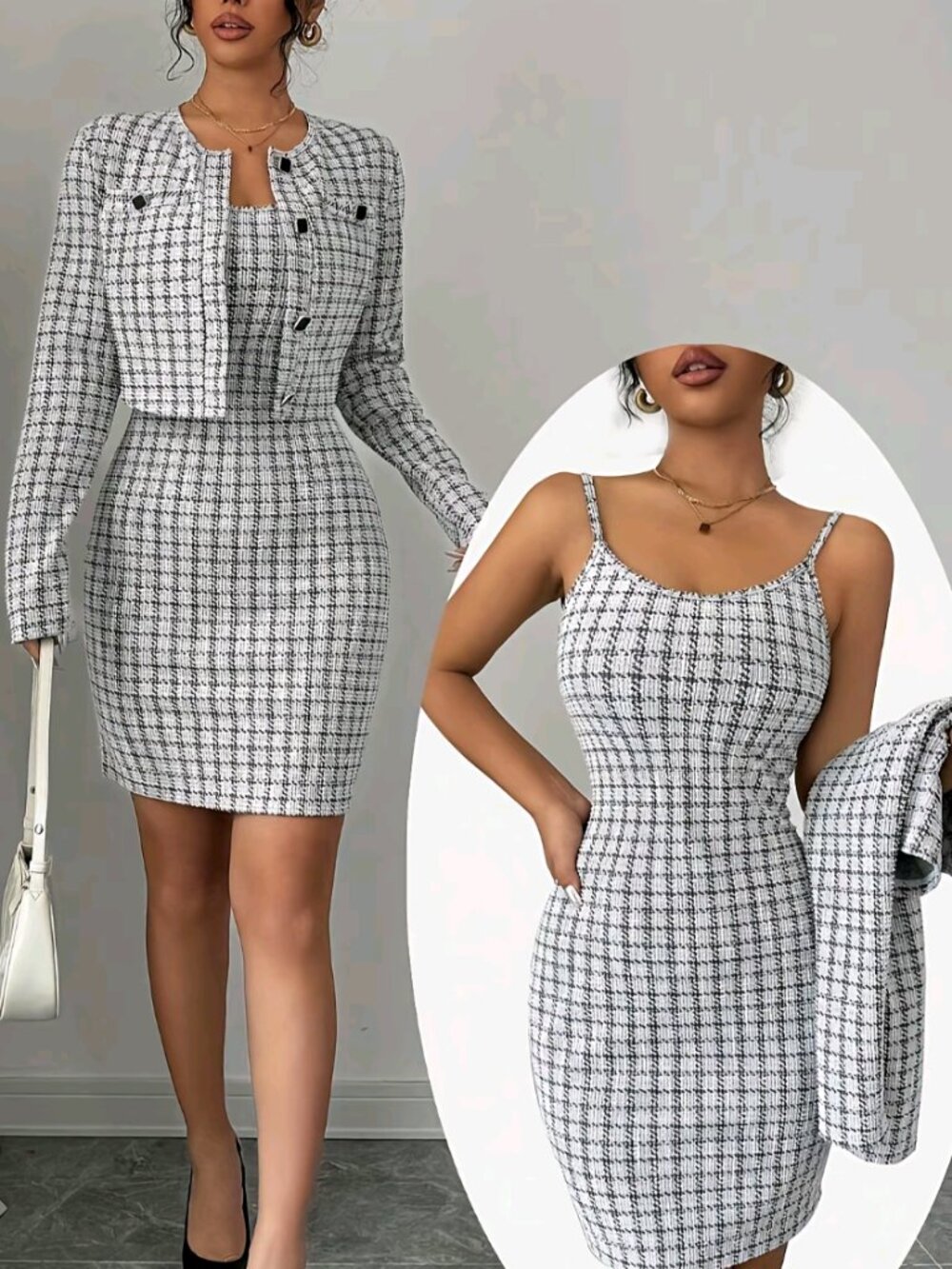 Dress and matching cardigan